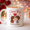 Love Message Ceramic Coffee Mug – Romantic Couple Gift Cup