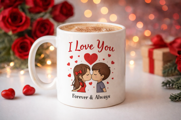 Love Message Ceramic Coffee Mug – Romantic Couple Gift Cup