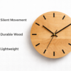 Minimalist Wooden Wall Clock – Natural Wood Texture Silent Clock