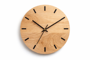 Minimalist Wooden Wall Clock – Natural Wood Texture Silent Clock