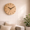 Minimalist Wooden Wall Clock – Natural Wood Texture Silent Clock