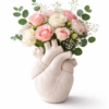 Nordic Anatomical Heart Vase – Resin Decorative Flower Pot for Tabletop