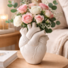 Nordic Anatomical Heart Vase – Resin Decorative Flower Pot for Tabletop