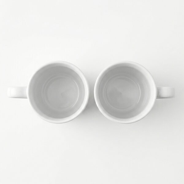 Ceramic Coffee Mug Set of 2 Elegant White Cups 300ml | Cerâmica Capuchos