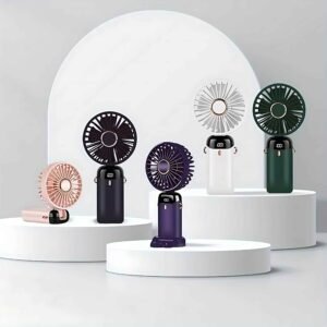 USB Rechargeable Mini Fan – 6 Speed with Smart LED Display
