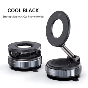 360° Foldable Magnetic Phone Holder – Adjustable Vacuum Car Mount