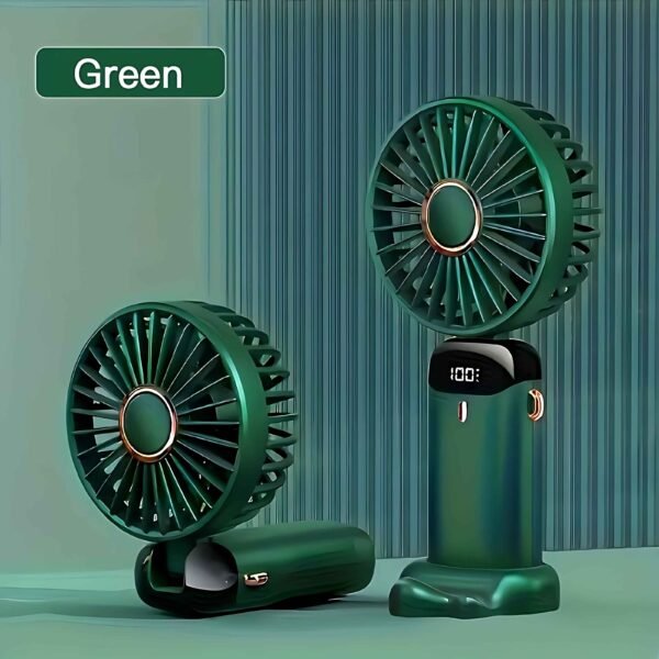 USB Rechargeable Mini Fan – 6 Speed with Smart LED Display