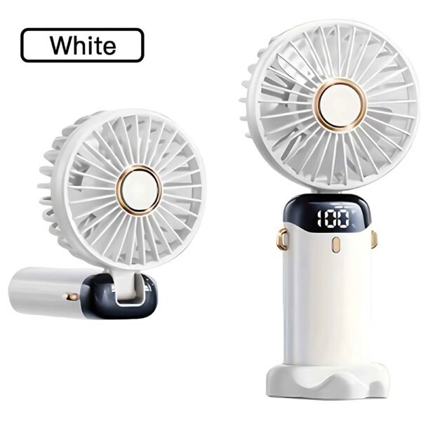 USB Rechargeable Mini Fan – 6 Speed with Smart LED Display