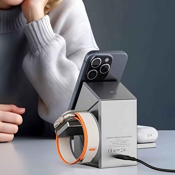 3-in-1 30W Fast Wireless Charging Station, Suitable for iPhone Watch, Air Pods & 16, 15 Series