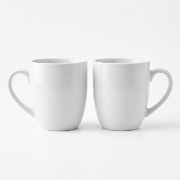 Ceramic Coffee Mug Set of 2 Elegant White Cups 300ml | Cerâmica Capuchos