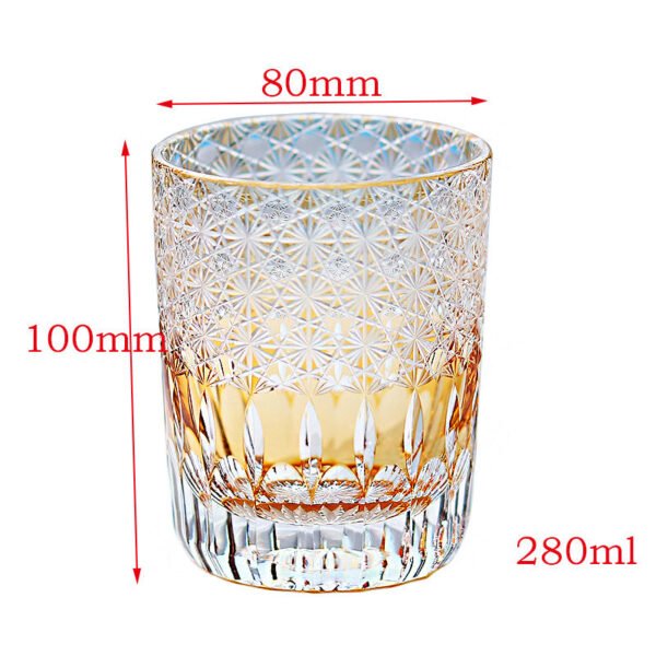 Edo Kiriko Handcrafted Sunset-Toned Crystal Glass