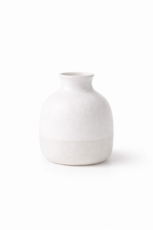 Ceramic Flower Vase Modern White Decorative Home Accent | Cerâmica Capuchos