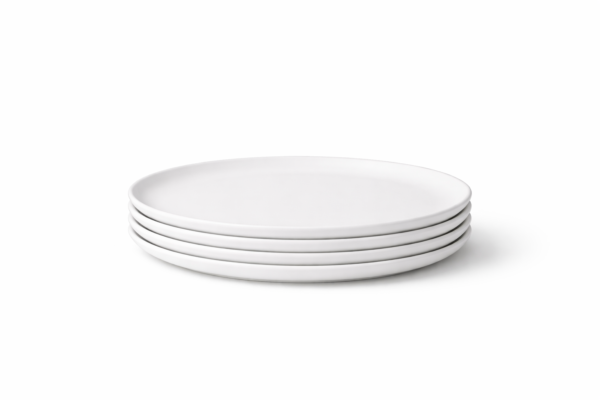 Ceramic Dinner Plate Set of 4 Modern White Dining Plates | Cerâmica Capuchos