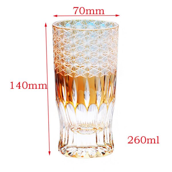 Edo Kiriko Handcrafted Sunset-Toned Crystal Glass