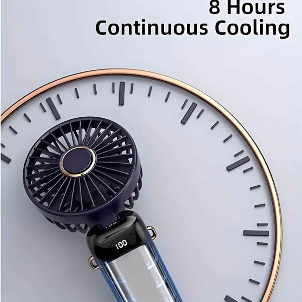 USB Rechargeable Mini Fan – 6 Speed with Smart LED Display